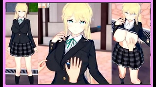 Erotic Game Koikatsu Cute Blonde Returnee Girl Bombshell Jk Margaret Gets Her Tits Rubbed All Over Dcg Erotic