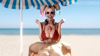 Harley Quinn пляжный трах сисечек белая версия dc
