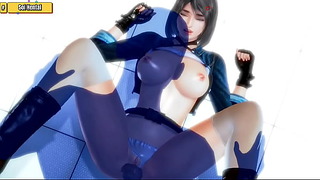 Hentai 3D-Сексуальна красуня та комп'ютерний привид