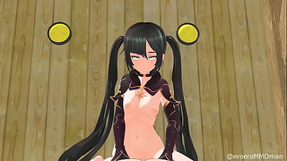 Anime Πορνό Genshin Impact Mona Cowgirl Sex Μαύρα Μαλλιά Επεξεργασία Smixix