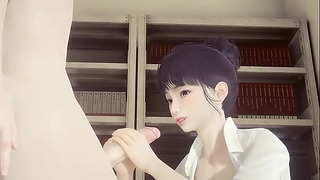 Anime 無修正 – 翔子がしごいて顔に射精し、おっぱいを掴みながら犯される – タイアジア Manga Anime