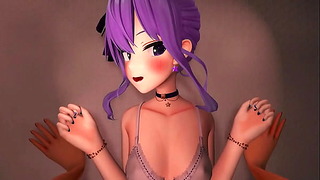 Hoshimachi Suisei Hentai Virtuele Yotuber neuk paarse haarkleur Edit Smimix