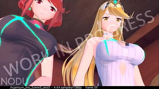 Pyra And Mythra Sexy Fun Hentai Sex Threesome By Nodu