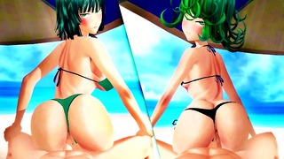 One Punch Boy Tatsumaki And Fubuki Both Riding Your Cock With Their Big Ass Until Creampie – Animation