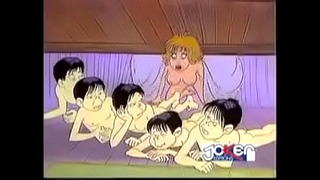 4 Men Battery A Babe In Cartoon.