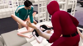 Κινεζικό όργιο τεσσάρων – Σκηνή σεξ με θέμα το παιχνίδι καλαμάρι – 3D Hentai Μέρος 2