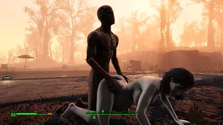 Ghoul ficou grávida. Metade-Zombie Foda-se suavemente uma mulher por trás de Fallout 4 Sex