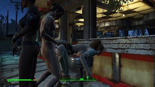 Tình Dục Trong Một Quán Cà Phê Trên Ghế. Cô gái muốn hậu môn sau trận chiến Fallout 4
