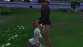 Los Sims 4 Peeping Tina hace sexo oral en la naturaleza