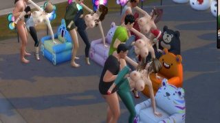 Die Sims 4:10 Menschen haben Sex auf dem Sofa