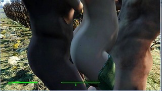 Due ragazzi scopano una ragazza incinta in un campo di mais Fallout 4 Sex Mod