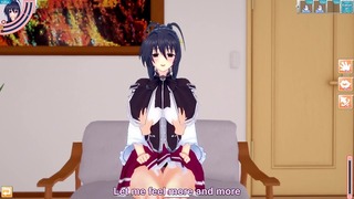 3D /Anime/Hentai. High School Dxd: Akeno Himejima a Issei se baví v obývacím pokoji!!
