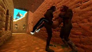 3D Gangbang, Double Penetration And Anal With Skyrim Guards W/Sound