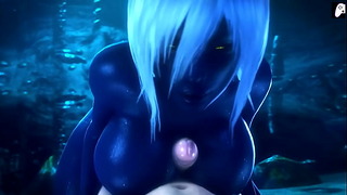 4K Black Elf Queen Fucks Her Follower To Enjoy Her Black Ass And Get A Huge Cumshot As A Gift 3D Hentai