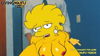 Presidenta adulta de Lisa Simpson - Dibujos animados 2D reales Hentai 2 estilo perrito gran animación culo botín Cosplay