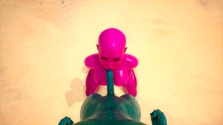 Blue Alien Fucks Pink Alien On A Beach
