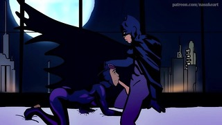 Catwoman Gets Fucked By Batman Vo viacerých polohách Končí na tvári