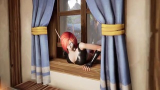 Un voleur elfe coincé sur une fenêtre Warcraft Hentai Parodie