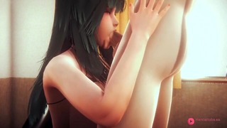 Fire Emblem Hentai Byleth suce une bite avec une éjaculation dans la bouche - asiatique japonaise Manga Anime Porno