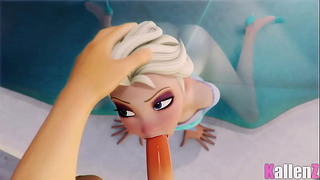 Frozen - Elsa recibe una mamada