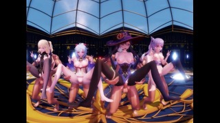 Genshin Impact – taniec grupowy i orgia bez cenzury Hentai 4K MMD