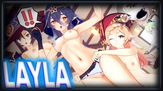 Genshin Impact Layla aranyos Hentai Szex R34 Rule34 JOI Pornó Lusta Diák Anime Girl