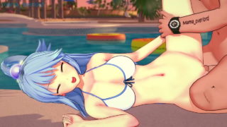 La dea Aqua si diverte nel suo nuovo bikini
