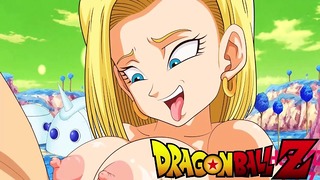 Goku krijgt een tietenneuk van Android 18! drakenbal
