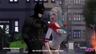 Harley Quinn erting Batman Inntil hun får flaggermusens store pikk