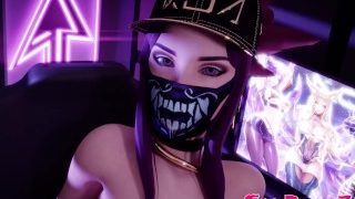 Hot 3D Akali With Huge Round Butt Suck And Rides On A Big Long Cock