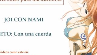 JOI Espanhol Hentai, Nami One Piece, Instruções Para Masturbarse.