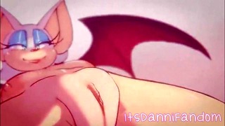 Dublagem de animação obscena “Rouge exibindo sua joia perfeita de buceta” Arte: Kcanon
