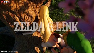 Link кара задника на Zelda да подскача