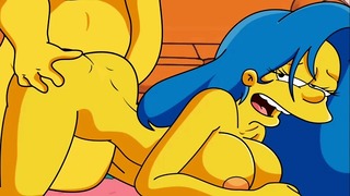 Мардж трахається в собачому порно Сімпсони
