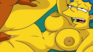 Marge, Homer'ın Arkadaşını Simpsons Pornosunda Sikiyor