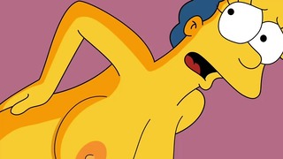 Marge é surpreendida por um pau na bunda The Simpsons Porn