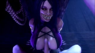 Mileena With Round Booty Riding On Big Cock