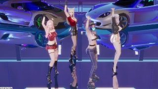 MMD Blackpink – Shut Down Ahri Seraphine Kaisa Evelynn Sexy Kpop Dance League Of Legends Kda