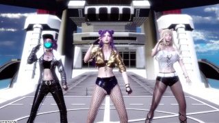 MMD Clc – Helicóptero Ahri Akali Kaisa Seraphine Sexy Kpop Dance League Of Legends kda