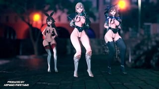 MMD Genshin Impact Red Flavor – Red Velvet Amber Lisa Jean Bikini Ver
