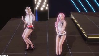 MMD Girl Crush - Oppa, você confia em mim Sexy Kpop Dance Ahri Seraphine 4K Leauge Of Legends Hentai