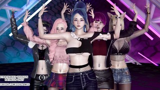 MMD Itzy – Loco Ahri Akali Kaisa Evelynn Seraphine Kda Sexy Kpop Dance 4K 60Fps League Of Legends