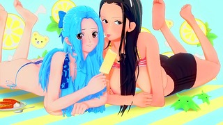 Niko Robin & Vivi Want To Sample One Piece With You – Hentai 3D + POV