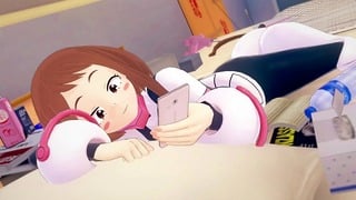 Ochaco Uraraka My Hero Academia In The Night se transforma em Creampie tarde da noite - Hentai 3D+ POV