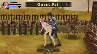 Розоволосая девушка занимается сексом с солдатами Succubus Гильдия Новая Hentai Игровое видео