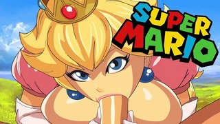 Princess Peach Swallows Mario's Cock Mario Bros