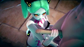 Rebecca Standing Handjob Cyberpunk Edgerunners Hentai Parody