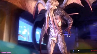 Samus Aran Metroid Chupando el pene de un monstruo en la nave espacial P1