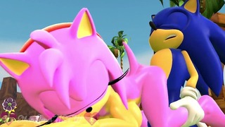 Sonic se folla el coño mojado y apretado de Amy y le da un creampie Adr/Asmr Animación: Dradicon