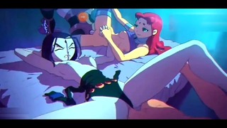 Teen Titans – Robin Fucks Starfire X Raven Group Sex